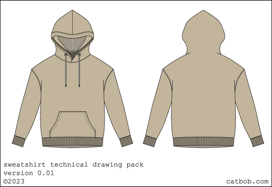 Sweatshirt Technical Drawing