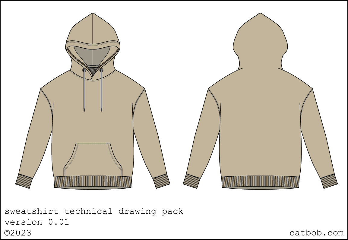 Sweatshirt Technical Drawing