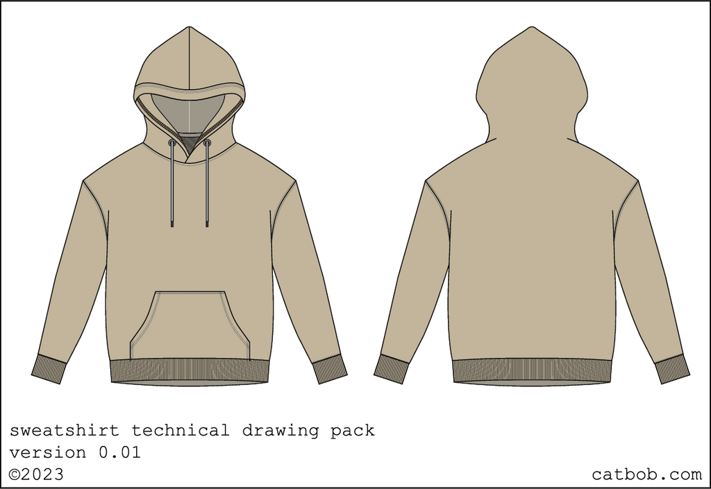 Sweatshirt Technical Drawing